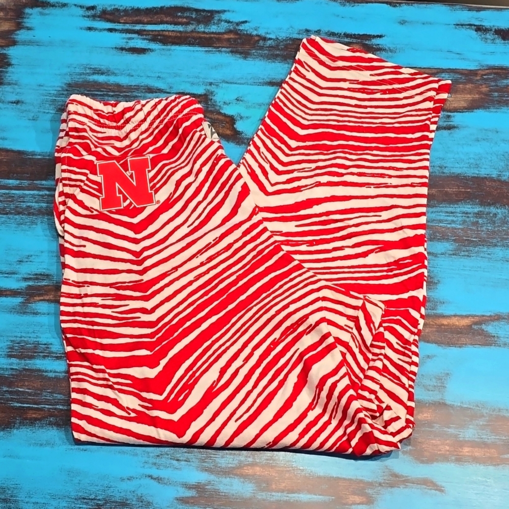 Red and White Striped Men's Sweatpants